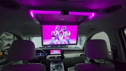 비클시네마 VC173ST 천정모니터 + 순정네비 화면연동 with 파인뷰 LX5 룸미러 풀세팅!! / 팰리세이드