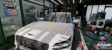 제네시스 GV70 낙수 석회물제거 지하주차장 석회물 제거세차 낙수클리닝은 아우토반에서 받으세요!! / 고양시 삼송동
