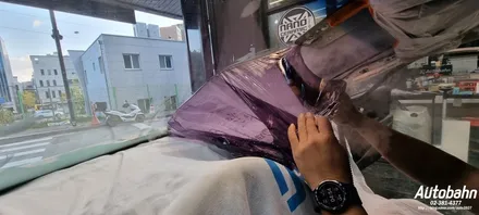 그랜져HG 전면썬팅 시공 가성비 썬팅 보라빛변색 필름 재시공 어보브 하츠 가성비썬팅 / 고양