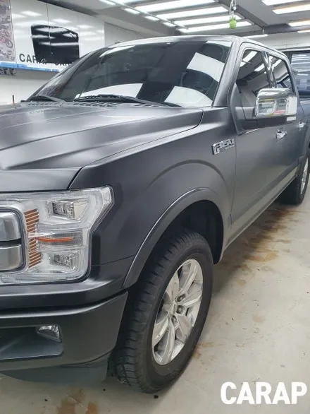 포드 F150 전체 랩핑, 사틴 블랙으로 압도적인 존재감을 완성하다 (픽업트럭 랩핑 전문) / 중랑구 면목동