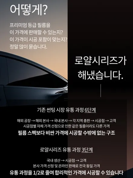 자동차 썬팅필름 농도 선택하는 방법 / 경기 김포