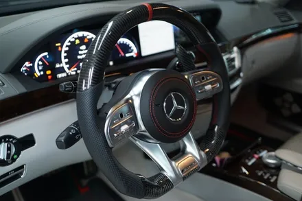 벤츠 W221 S클래스 63AMG 카본핸들부터 와이드콕핏스타일 모니터까지 시공했습니다! / 서울 중랑