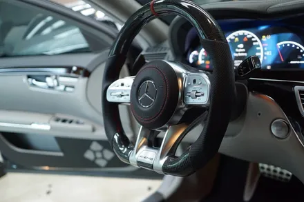 벤츠 W221 S클래스 63AMG 카본핸들부터 와이드콕핏스타일 모니터까지 시공했습니다! / 서울 중랑