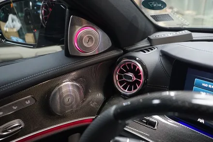벤츠 W213 E53AMG 순정연동 안드로이드시스템! 그리고 AMG 카본핸들 시공해 드렸습니다! / 서울 중랑