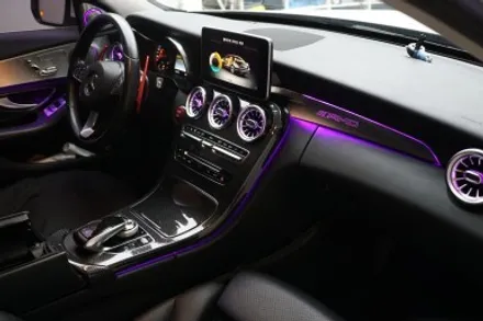 W205 C클래스 엠비언트 없는 옵션에 순정형 엠비언트 만들기~! 64색 엠비언트 송풍구와 부메스터트위터도 함께요!! / 중랑, 동대문, 광진구, 성동구