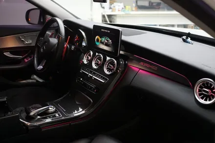W205 C클래스 엠비언트 없는 옵션에 순정형 엠비언트 만들기~! 64색 엠비언트 송풍구와 부메스터트위터도 함께요!! / 중랑, 동대문, 광진구, 성동구