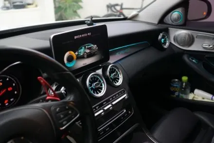 W205 C클래스 엠비언트 없는 옵션에 순정형 엠비언트 만들기~! 64색 엠비언트 송풍구와 부메스터트위터도 함께요!! / 중랑, 동대문, 광진구, 성동구