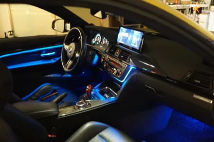 BMW M4 혹은 4시리즈 쿠페 순정연동 엠비언트 12.3인치 안드로이드 올인원 모니터 작업하기! / 중랑, 동대문, 광진구, 성동구