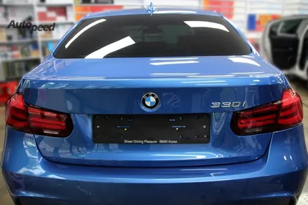 BMW330i M 스포츠패키지 (#B45 에스토릴블루 색상) 레이노S9 틴팅시공기 / 서울 성동구 성수동2가