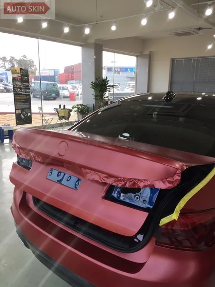 광주랩핑 bmw520d 사틴뱀파이어레드 전테랩핑 시공 [광주카스킨,광주bmw520d랩핑,아우토스킨] / 광주 광산구 도천동