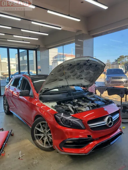 광주랩핑   벤츠a45amg 맥텍 트루블루드전체랩핑 및 ppf시공 / 광주 광산구