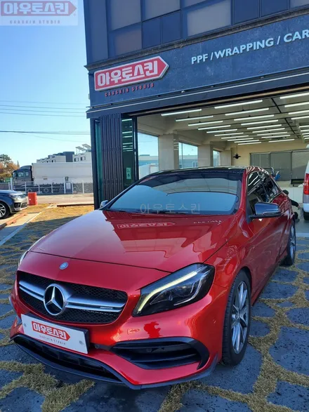 광주랩핑   벤츠a45amg 맥텍 트루블루드전체랩핑 및 ppf시공 / 광주 광산구