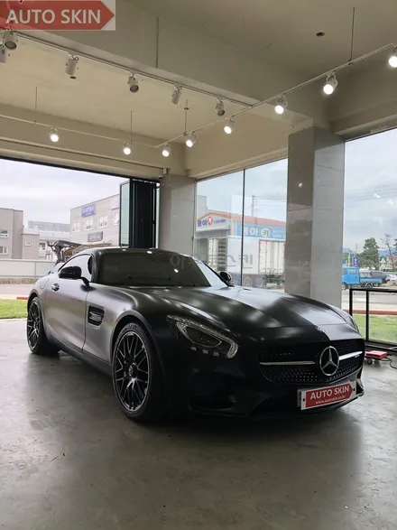 광주랩핑 벤츠 amg gts 사틴블랙 전체랩핑 시공 [광주카스킨,광주amggts랩핑,아우토스킨] / 광주 광산구 도천동