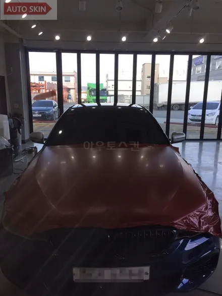 광주랩핑 bmw520d 사틴뱀파이어레드 전테랩핑 시공 [광주카스킨,광주bmw520d랩핑,아우토스킨] / 광주 광산구 도천동