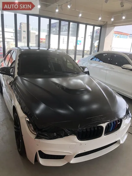 광주랩핑 bmw320d 사틴블랙 전체랩핑 시공 [광주카스킨,광주bmw320d랩핑,아우토스킨] / 광주 광산구 도천동