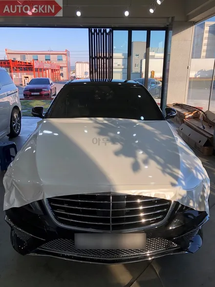 광주랩핑 벤츠s63amg 화이트펄 전체랩핑 시공 [광주카스킨,광주벤츠s클래스랩핑,아우토스킨] / 광주 광산구 도천동