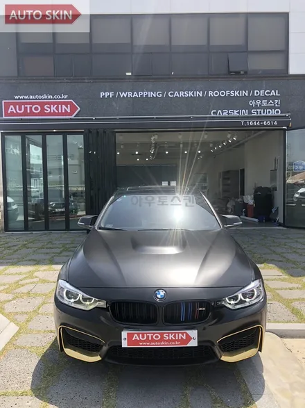 광주랩핑 bmw320d 사틴블랙 전체랩핑 시공 [광주카스킨,광주bmw320d랩핑,아우토스킨] / 광주 광산구 도천동