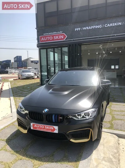 광주랩핑 bmw320d 사틴블랙 전체랩핑 시공 [광주카스킨,광주bmw320d랩핑,아우토스킨] / 광주 광산구 도천동