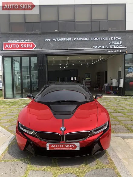 광주랩핑 bmw i8레드크롬 전체랩핑 시공 [광주카스킨,i8랩핑,아우토스킨] / 광주 광산구 도천동