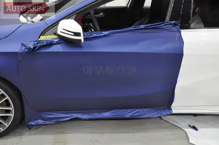 광주랩핑 벤츠a45amg 매트메탈릭라이트블루 전체랩핑+엠블럼도금 [광주카스킨,광주a45amg랩핑,아우토스킨] / 광주 광산구 도천동
