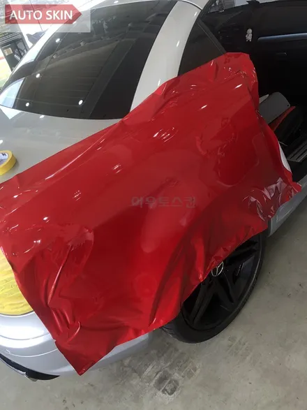 광주랩핑 벤츠 slk55amg 카마인레드 전체랩핑 시공 [광주카스킨,광주벰츠slk랩핑,아우토스킨] / 광주 광산구 도천동