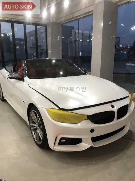 광주랩핑 bmw428i컨버터블 화이트펄 전체랩핑 시공 [광주카스킨,] / 광주 광산구 도천동