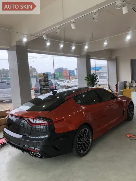 광주랩핑 스팅어 3m gloss fiery orange 전체랩핑 시공 [광주카스킨,스팅어랩핑,아우토스킨] / 광주 광산구 도천동