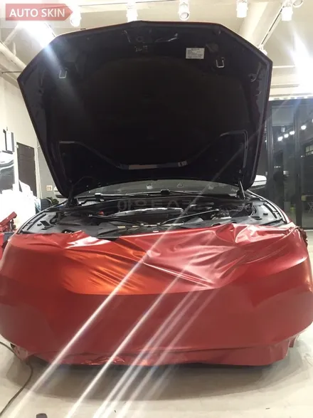 광주랩핑 bmw520d 사틴뱀파이어레드 전테랩핑 시공 [광주카스킨,광주bmw520d랩핑,아우토스킨] / 광주 광산구 도천동