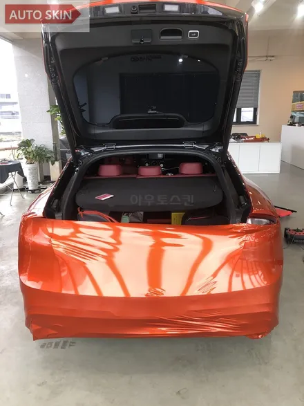 광주랩핑 스팅어 3m gloss fiery orange 전체랩핑 시공 [광주카스킨,스팅어랩핑,아우토스킨] / 광주 광산구 도천동