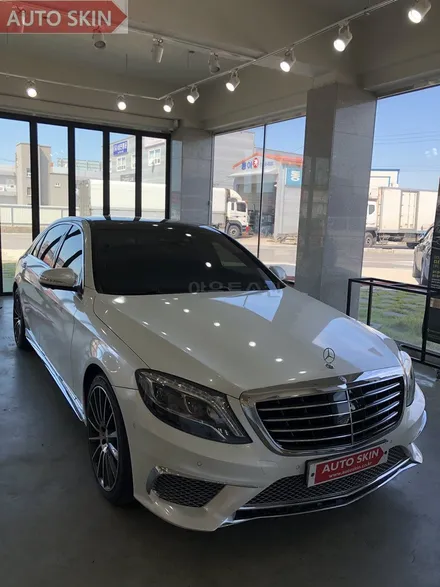 광주랩핑 벤츠s63amg 화이트펄 전체랩핑 시공 [광주카스킨,광주벤츠s클래스랩핑,아우토스킨] / 광주 광산구 도천동
