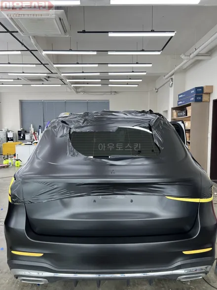 광주랩핑   벤츠glc  3m2080사틴블랙 전체랩핑 시공 / 광주 광산구