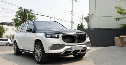 벤츠 GLS400 마이바흐 바디킷 화이트 바디 투톤 도색 사례! X167 GLS 마이바흐 투톤 래핑