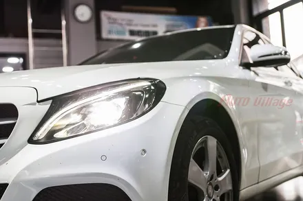 벤츠 C200 브라운 애쉬우드 트림 순정 레트로핏 교체작업
