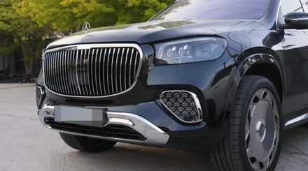 벤츠 GLS 600 마이바흐 바디킷 튜닝 할 때, C필러 엠블럼 사이즈 체크해보기-//X167 마이바흐 바디킷