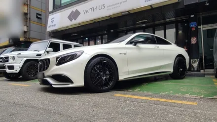 벤츠 S63 AMG 쿠페 튜닝, 20인치 단조 휠로 브라부스 모노블럭 F 블랙 무광을 세팅하였습니다! / 서울 송파