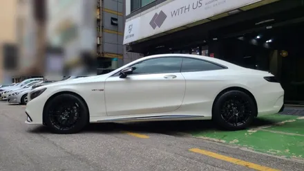 벤츠 S63 AMG 쿠페 튜닝, 20인치 단조 휠로 브라부스 모노블럭 F 블랙 무광을 세팅하였습니다! / 서울 송파