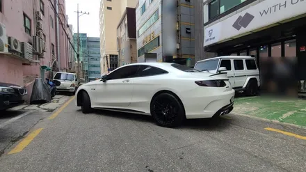벤츠 S63 AMG 쿠페 튜닝, 20인치 단조 휠로 브라부스 모노블럭 F 블랙 무광을 세팅하였습니다! / 서울 송파