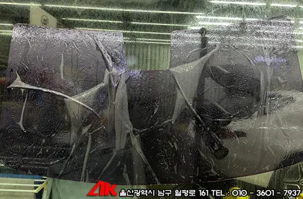 울산신차썬팅 제네시스 GV80 유쉴드 바이올렛 필름 시공 / 울산 남구