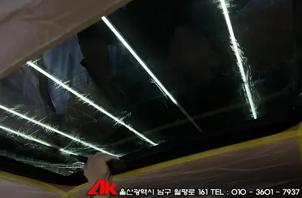 울산신차썬팅 제네시스 GV80 유쉴드 바이올렛 필름 시공 / 울산 남구