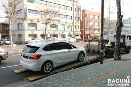액티브 투어러 출고전 탁송차량의 뒷자리 디지털 열선시트 시공기 [ BMW 전문 동대문구 바구니팩토리 ]