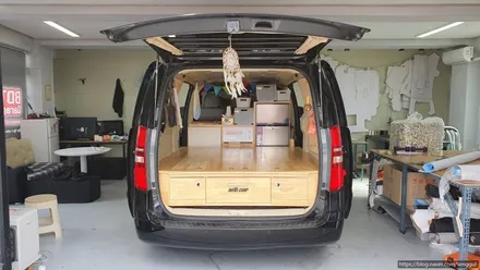 [BDT Garage] 울산 그랜드 스타렉스 3밴 캠핑카 침상 쿠션 매트 제작 작업 / 울산 남구