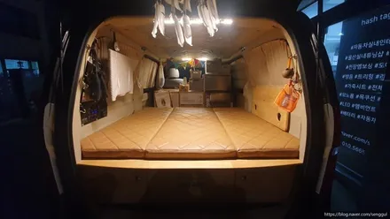 [BDT Garage] 울산 그랜드 스타렉스 3밴 캠핑카 침상 쿠션 매트 제작 작업 / 울산 남구