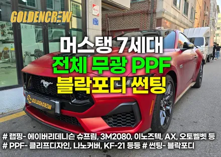 머스탱 7세대 전체 무광 PPF & 블락포디 썬팅 시공기 / 서울 강서구