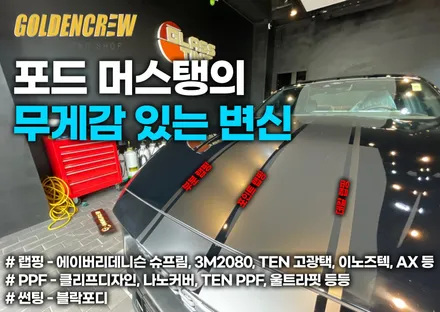 포드 머스탱 데칼 포인트 부분랩핑으로 무게감있는 변신 / 서울 강서구 공항동