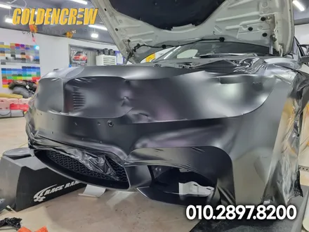 BMW 3시리즈 보험 사고수리 사틴블랙으로 시공한 부분랩핑 / 서울 강서구