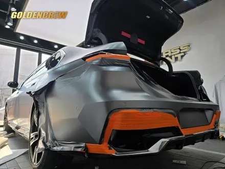 강서 광명 bmw i7 전체랩핑 사틴 다크 그레이 시공기｜고급감 끝판왕 / 서울 강서구 공항동