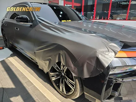 강서 광명 bmw i7 전체랩핑 사틴 다크 그레이 시공기｜고급감 끝판왕 / 서울 강서구 공항동