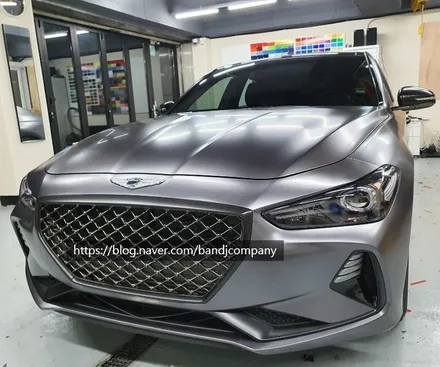 인기있는 ★제네시스 G70 스포츠 사틴다크그레이 전체랩핑_강서랩핑_신월랩핑 / 서울 강서구
