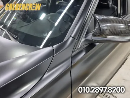 BMW 3시리즈 보험 사고수리 사틴블랙으로 시공한 부분랩핑 / 서울 강서구