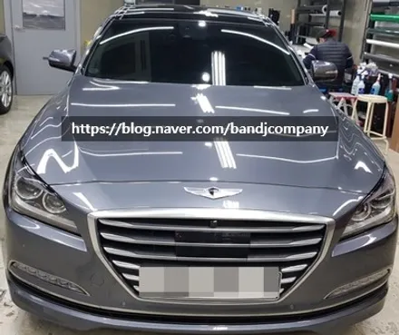 현대 고급차 제네시스 G80 깔끔한 화이트 펄 시공기_강서구랩핑_마곡나루랩핑 / 서울 강서구